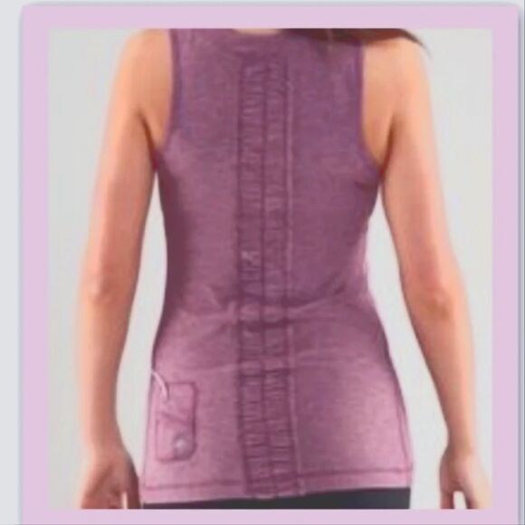 Lululemon Dash Tank II Ruffle Back Heathered Plum 4 - Picture 1 of 4